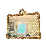 DR - Antique Gilded Wooden Wall Mirror with Ornate Frame