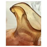 LR - Antique Amberina Glass Pitcher with 5 Matching Handled Glasses