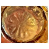 LR - Antique Amberina Glass Pitcher with 5 Matching Handled Glasses