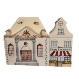 K - Set of 4 Vintage 70s Italian Village Canisters by Meiselman Imports Made in Italy