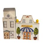 K - Set of 4 Vintage 70s Italian Village Canisters by Meiselman Imports Made in Italy