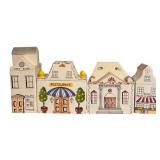 K - Set of 4 Vintage 70s Italian Village Canisters by Meiselman Imports Made in Italy