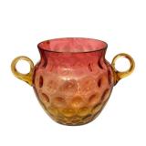 LR - Antique Amberina Glassware Collection with Cruet, Goblet, Bowl and Cup