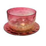 LR - Antique Amberina Glassware Collection with Cruet, Goblet, Bowl and Cup