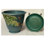 K - Roseville Pottery Bushberry Planter with Flower Tray, Circa 1940s