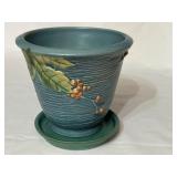 K - Roseville Pottery Bushberry Planter with Flower Tray, Circa 1940s
