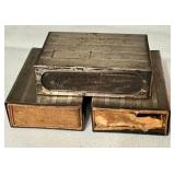 K - Set of 3 Vintage Sterling Silver Match Holders