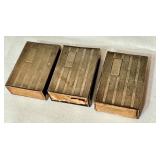 K - Set of 3 Vintage Sterling Silver Match Holders