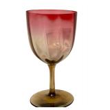 LR - Set of 9 Antique Amberina Glass Goblets and Tumblers Assorted Patterns