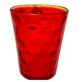 LR - Set of 9 Antique Amberina Glass Goblets and Tumblers Assorted Patterns