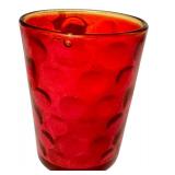 LR - Set of 9 Antique Amberina Glass Goblets and Tumblers Assorted Patterns