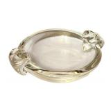 LR - Vintage Steuben Double Crimped Handled Glass Dish Designed by George Thompson