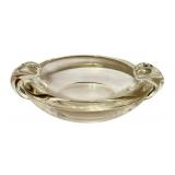 LR - Vintage Steuben Double Crimped Handled Glass Dish Designed by George Thompson