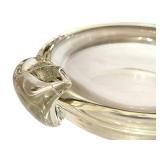 LR - Vintage Steuben Double Crimped Handled Glass Dish Designed by George Thompson