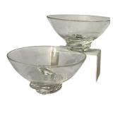 K - Pair of Vintage Steuben Spiral Bowls by Donald Pollard