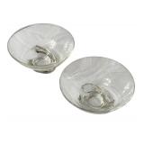 K - Pair of Vintage Steuben Spiral Bowls by Donald Pollard