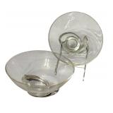 K - Pair of Vintage Steuben Spiral Bowls by Donald Pollard