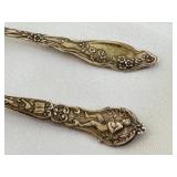 K - Set of 5 Assorted Antique Sterling Silver Flatware Pieces, Monogrammed