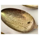 K - Set of 5 Assorted Antique Sterling Silver Flatware Pieces, Monogrammed