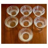 K - Set of 7 Vintage Hawkes Crystal Dessert Bowls