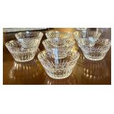 K - Set of 7 Vintage Hawkes Crystal Dessert Bowls