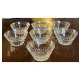 K - Set of 7 Vintage Hawkes Crystal Dessert Bowls