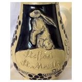 K - Pair of Steffani St. Moritz German Pottery Pitchers with Rabbit Motif