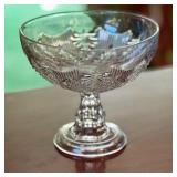 LR - Antique Inverted Fern Pattern Glass Compote, 1860