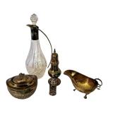 K - Vintage Silver Plated Tableware Collection with 12 Inch Crystal Decanter