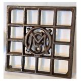 LR - Set of 3 Antique Cast Iron Trivets Including The WM Howell Co and H2H Pattern