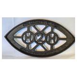 LR - Set of 3 Antique Cast Iron Trivets Including The WM Howell Co and H2H Pattern
