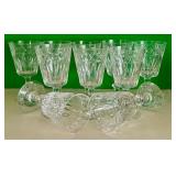 LR - Set of 10 Vintage Hawkes Birr Blown Glass Water Goblets