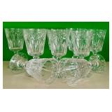 LR - Set of 10 Vintage Hawkes Birr Blown Glass Water Goblets