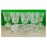 LR - Set of 10 Vintage Hawkes Birr Blown Glass Water Goblets