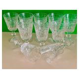 LR - Set of 10 Vintage Hawkes Birr Blown Glass Water Goblets