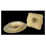 LR - Vintage Belmar Wedgwood Serving Set with Floral Basket Design