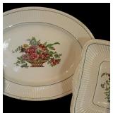 LR - Vintage Belmar Wedgwood Serving Set with Floral Basket Design