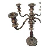 MB - Vintage Fisher Sterling Silver Weighted 5-Arm Candelabra Victoria Pattern