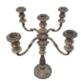 MB - Vintage Fisher Sterling Silver Weighted 5-Arm Candelabra Victoria Pattern