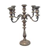 MB - Vintage Fisher Sterling Silver Weighted 5-Arm Candelabra Victoria Pattern