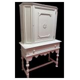 MB - Vintage White Painted Wooden Cabinet