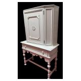 MB - Vintage White Painted Wooden Cabinet