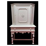 MB - Vintage White Painted Wooden Cabinet