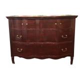 BR - Vintage Wooden Dresser with Curved Front and Brass Handles