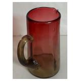 MB - Two Vintage Amberina Glass Pitchers and One Vintage Coin Dot Amberina Cruet