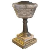 MB - Vintage Table Lamp with Etched Glass and Marble Base