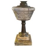 MB - Vintage Table Lamp with Etched Glass and Marble Base