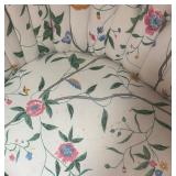 MB - Antique Victorian Sofa with Floral Upholstery and Carved Wood Frame