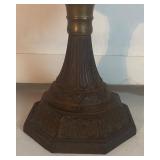 MB - Vintage Oil Lamp with Red Band and Decorative Base