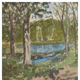 MB - Framed Original Watercolor Landscape Painting